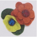 FIORI DI  FELTRO CON SPILLA DI SICUREZZA CM. 10x8